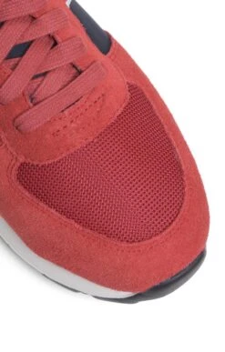 Men’s Geox Two Tone Suede Sneaker -Fashion Men Clothing Store TA23631DKREDNAVY 2