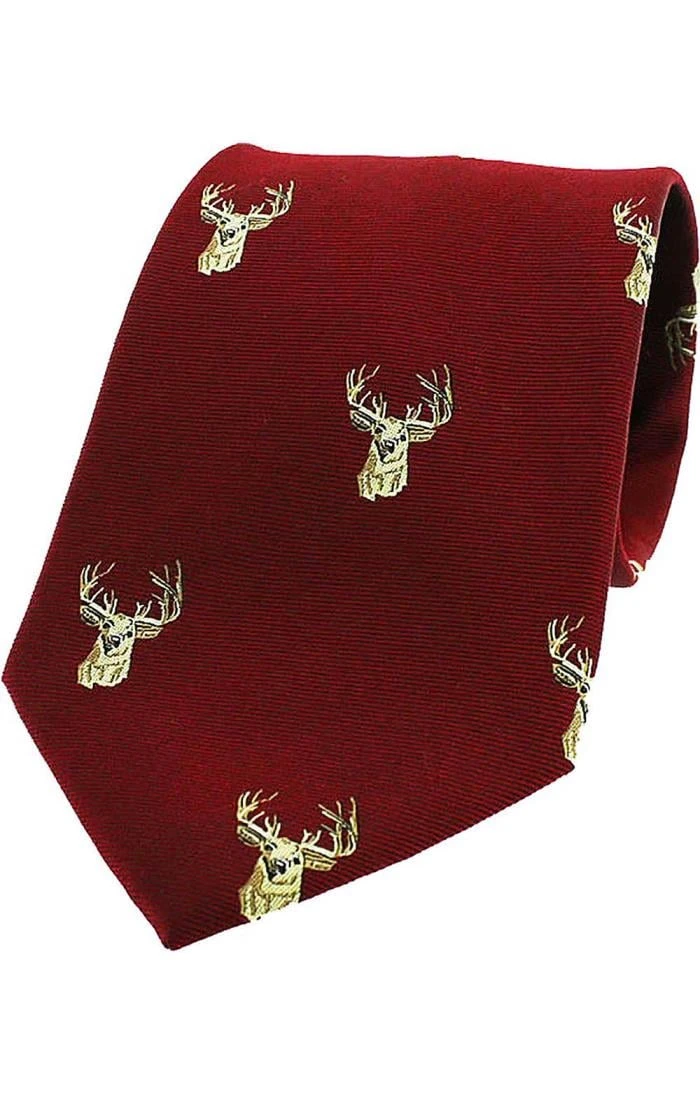 Stags Head Woven Silk Tie 1 Stags Head Woven Silk Tie