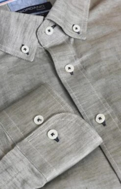 Men's Baileys Oxford Print Trim Shirt -Fashion Men Clothing Store TN05125KHAKI 1