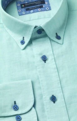 Men's Baileys Oxford Print Trim Shirt -Fashion Men Clothing Store TN05125LTGREEN 1