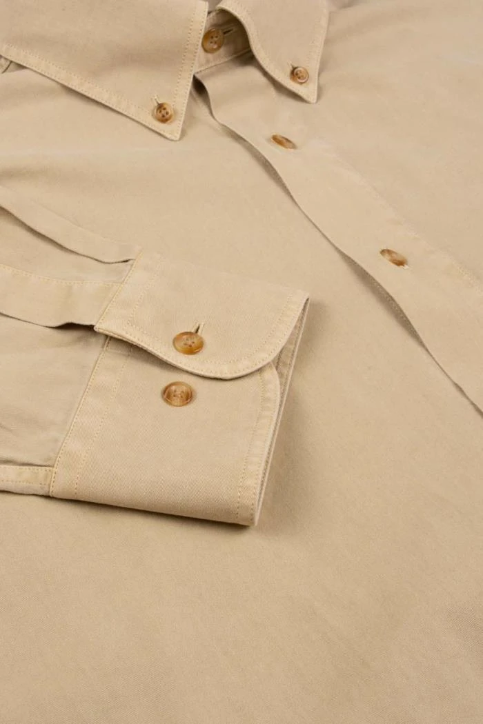 House Of Bruar Sulphur Washed Cotton Shirt 3 House Of Bruar Sulphur Washed Cotton Shirt - Image 3