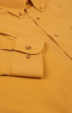 House Of Bruar Sulphur Washed Cotton Shirt 14 House Of Bruar Sulphur Washed Cotton Shirt -Fashion Men Clothing Store TN09605OCHRE 2