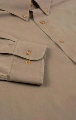 House Of Bruar Sulphur Washed Cotton Shirt 16 House Of Bruar Sulphur Washed Cotton Shirt -Fashion Men Clothing Store TN09605OLIVE 2