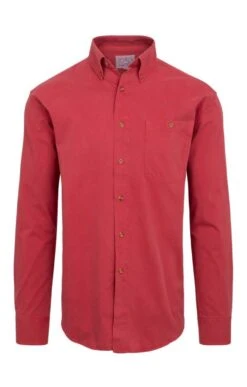 House Of Bruar Sulphur Washed Cotton Shirt 17 House Of Bruar Sulphur Washed Cotton Shirt -Fashion Men Clothing Store TN09605RED 1