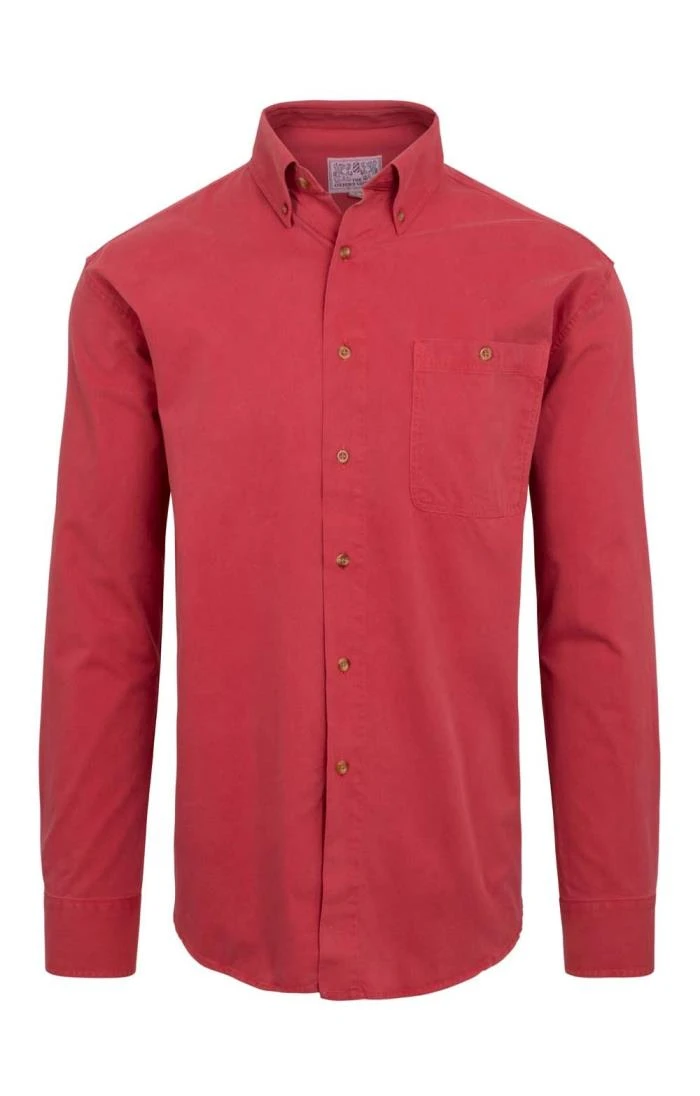 House Of Bruar Sulphur Washed Cotton Shirt 8 House Of Bruar Sulphur Washed Cotton Shirt - Image 8