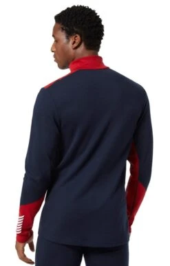 Men’s Helly Hansen Base Layer Merino T-Zip -Fashion Men Clothing Store TN23342NAVYRED 1