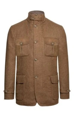 Men's Tweed Tracker Jacket -Fashion Men Clothing Store TR12308WHEATHB 1