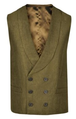 Men's Double Breasted Linen Waistcoat -Fashion Men Clothing Store TR20017KHAKI 1