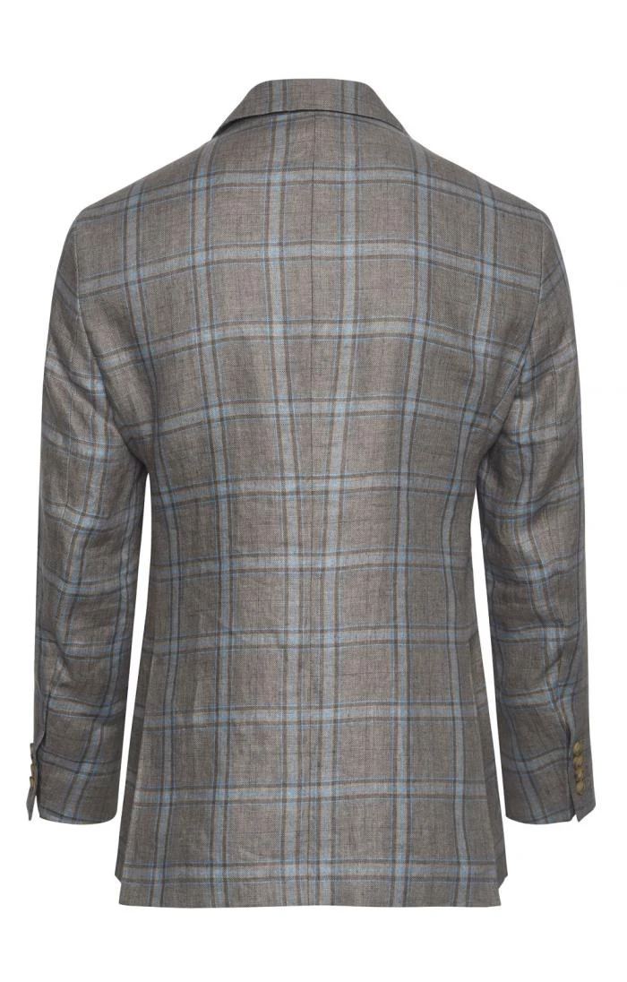Men's Checked Linen Jacket 3 Men's Checked Linen Jacket - Image 3