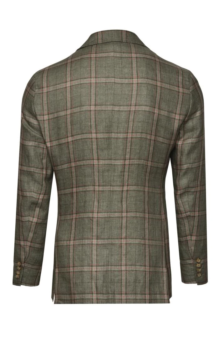 Men's Checked Linen Jacket 4 Men's Checked Linen Jacket - Image 4