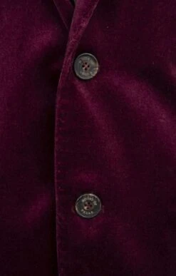 Men's Single Breasted Velvet Jacket 32 Men's Single Breasted Velvet Jacket -Fashion Men Clothing Store TR30260BURGUNDY 2