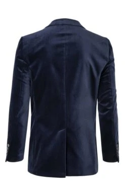 Men's Single Breasted Velvet Jacket 36 Men's Single Breasted Velvet Jacket -Fashion Men Clothing Store TR30260NAVY 2