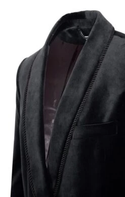 Men's Double Breasted Velvet Jacket 17 Men's Double Breasted Velvet Jacket -Fashion Men Clothing Store TR30265BLACK 2
