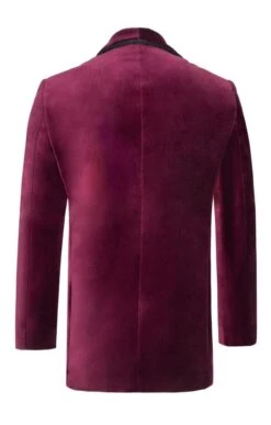 Men's Double Breasted Velvet Jacket 23 Men's Double Breasted Velvet Jacket -Fashion Men Clothing Store TR30265BURGUNDY 1