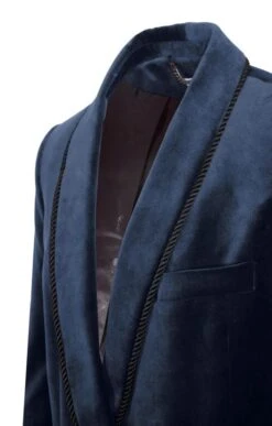 Men's Double Breasted Velvet Jacket 28 Men's Double Breasted Velvet Jacket -Fashion Men Clothing Store TR30265NAVY 3