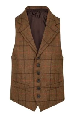 Men's Saxony Tweed Waistcoat -Fashion Men Clothing Store TR30375BARKBRACKENCHK 1