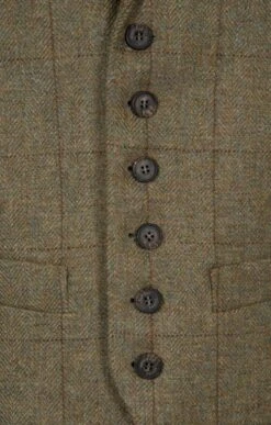 Men's Saxony Tweed Waistcoat -Fashion Men Clothing Store TR30375PINEBARKWP 2