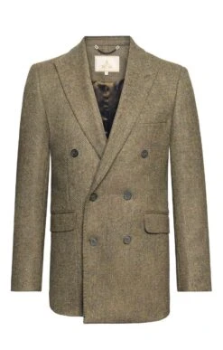 Men's Tweed Double Breasted Jacket 7 Men's Tweed Double Breasted Jacket -Fashion Men Clothing Store TR30455LOVATBRNHB 1