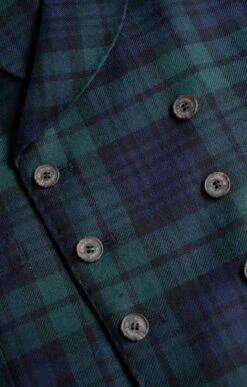 Men's Double Breasted Plaid Waistcoat -Fashion Men Clothing Store TR40660BLACKWATCH 3