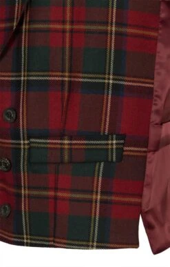 Men's Double Breasted Plaid Waistcoat -Fashion Men Clothing Store TR40660MUTEDRED 4