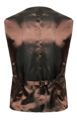 Men's Double Breasted Tweed Waistcoat -Fashion Men Clothing Store TR40675DEEPCARAMELBCORN 1