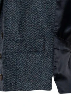 Men's Double Breasted Tweed Waistcoat -Fashion Men Clothing Store TR40675DENIMHB 3