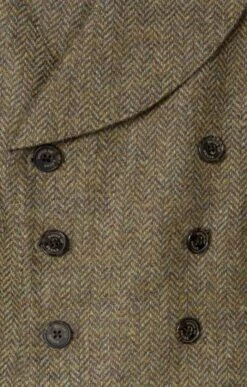 Men's Double Breasted Tweed Waistcoat -Fashion Men Clothing Store TR40675LOVATBRNHB 2