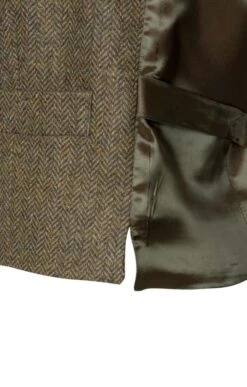 Men's Double Breasted Tweed Waistcoat -Fashion Men Clothing Store TR40675LOVATBRNHB 3