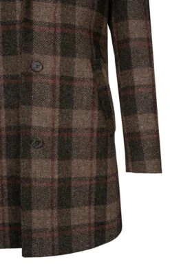 Men's Harris Tweed Paddock Coat -Fashion Men Clothing Store TS30419LODENWINEPLAID 2