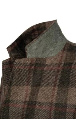 Men's Harris Tweed Paddock Coat -Fashion Men Clothing Store TS30419LODENWINEPLAID 4