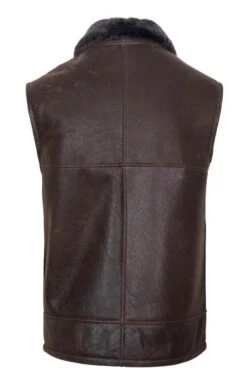 Men's Sheepskin Gilet -Fashion Men Clothing Store TS70019TOBACCO 1