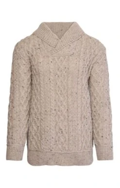 Mens Shawl Collar Sweater -Fashion Men Clothing Store TT00285OATMEALNEP 1