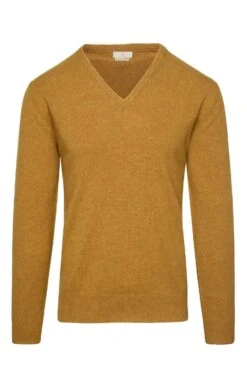 Men's Lambswool V Neck 5 Men's Lambswool V Neck -Fashion Men Clothing Store TT00920OCHRE 1