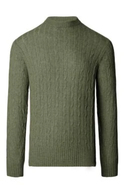 Lambswool Cable Crew Neck -Fashion Men Clothing Store TT15140MOSS 1