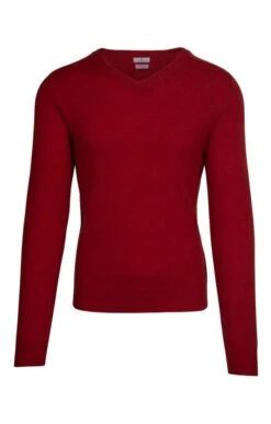 Men's Cashmere Melange V-Neck -Fashion Men Clothing Store TT21078RUST 1