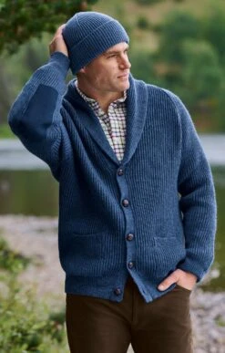 Men's Merino & Lambswool Shawl Collar Cardigan