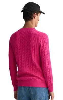 Men’s Cotton Cable Knit Sweater -Fashion Men Clothing Store TT23500CYKLAMENMEL 1