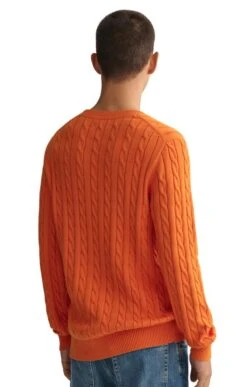 Men’s Cotton Cable Knit Sweater -Fashion Men Clothing Store TT23500PUMPKINORANGE 1