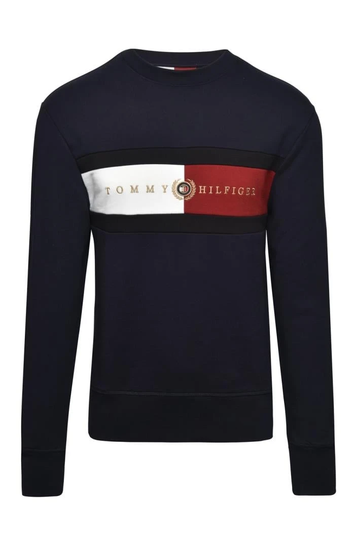 Men's Tommy Hilfiger Icon Insert Crew Neck Jumper 1 Men's Tommy Hilfiger Icon Insert Crew Neck Jumper