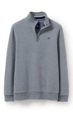 Men’s Crew Clothing Classic Half Zip Knit -Fashion Men Clothing Store TT65490GREYMARL 2