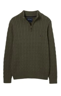 Men's Joules Cable Kit Zip Jumper -Fashion Men Clothing Store TW23219GREEN 2