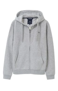 Men’s Crew Clothing Crossed Oars Zip Hoodie -Fashion Men Clothing Store TW85232GREYMARL 2