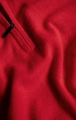 Men's Cashmere T-Zip -Fashion Men Clothing Store TZ61232RED 1